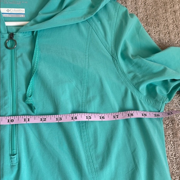 Columbia Omni-Shade Teal Long Sleeve Hooded Pullover Women’s Size L SPF - Picture 5 of 6